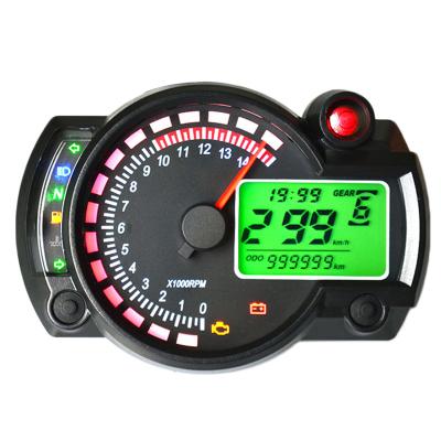 China Universal Motorcycle Spare Parts Tachometer 2 Color Backlight Motorcycle Tachometer Adjustable Max 299KM/H Odometer for sale