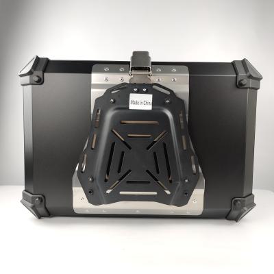 China 65L Aluminum Alloy With X Aluminum Alloy Motorcycle Tail Box Case Scooter Luggage Delivery Box Top Black / Silver Color for sale