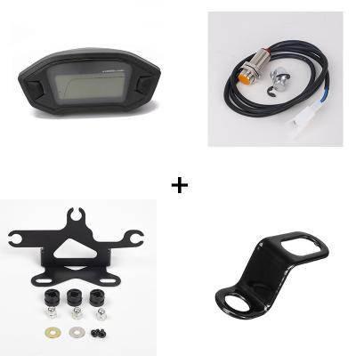 China Universal Motocycle Motorcycle LCD Digital 13000rpm Tachometer 199Km Automotive For 2-4 Cylinders Tachometer Odometer 7 Colors Adjust for sale