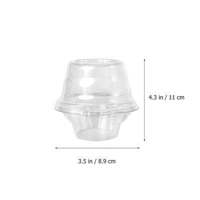 China Recyclable Airtight Square Round Pet Cake Slice Container for sale