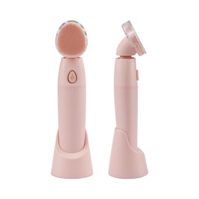 China Free Samples DEEP CLEANING Waterproof Silicone Face Brush Ultrasonic Electric Facial Silicone Vibrating Cleansing Brush for sale