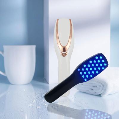 China For Home Use Multifunctional Handheld Electric Vibration Hair Growth Brush Red Light Blue Light Therapy Sweeps Scalp Massage Comb for sale