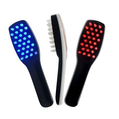 China For Home Use Multifunctional Electric Vibration Hair Growth Brush Red Light Blue Light Therapy Sweeps Scalp Massage Comb For Woman Home Use for sale