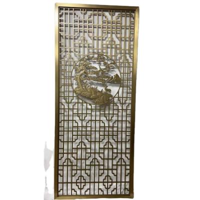 China PVD Plating OEM ODM Stainless Steel Decorative Metal Wall Panel Room Divider Partition Screen for sale