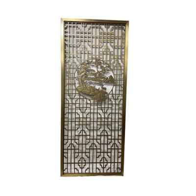 China PVD Plating Modern Rose Gold Stainless Steel Living Room Partition Screen For Home Decor for sale