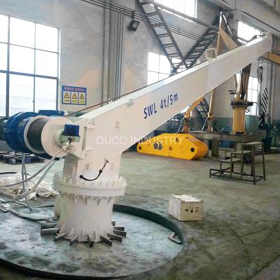 China Other High Efficiency 4T5M Hydraulic Yacht Small Marine Crane for sale