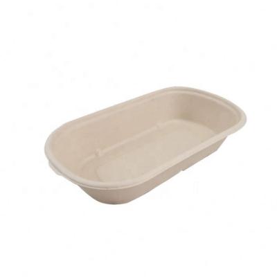 China Tableware Sugar Cane Pulp Lunch Box Biodegradable Sugar Cane Food Packaging Square/Rectangle Bagasse Pulp Box for sale