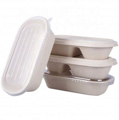 China Eco-friendly Home.Restaurant.Bar.Hotel.Wedding 850Ml Disposable Pulp Lid Sugarcane Bagasse Food Container To Go Lunch Box for sale