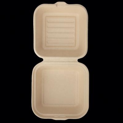 China Wholesale Clamshell Packaging Food Sugar Cane Bassing Meat and Cheese Tray Disposable Round Food Container for sale