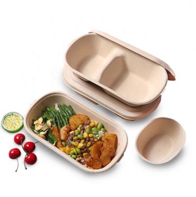 China High Quality Home.Restaurant.Bar.Hotel.Wedding 500Ml Disposable Container Takeaway Food Baggase Container 100% Compostable Sugar Cane Box With Lid for sale