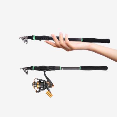 China Multifunctional Telescopic High Carbon Fiber Sea Carbon Fiber Spinning Baitcasting Fishing Rod Pole With Reel Set Fishing Combo Kit for sale