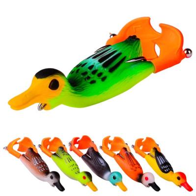 China OEM Thruster Fin Duck Fishing Bait 9cm-11.5g Duckling Soft Bait Bass Rubber Silicone Resin Simulation Lure Frogs-9 for sale