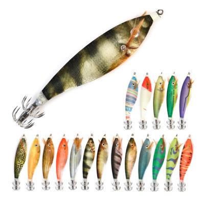 China Squid Hook (Wooden Shrimp) Fishing Lure Luminous Cheap Jigging Lure Wood Shrimp Squid Building Hook Builds Squid Bait Lure for sale