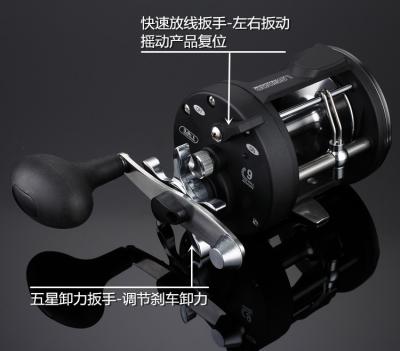 China Straight Wholesale Slat 25# Left Handed Casting All Metal Stainless Steel Gears Slatwater Fishing Trolling Reel for sale