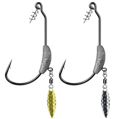 China 4.5g 5.5g 7.2g high carbon steel jigged crank plus lead spangled wide single head belly hook for sale