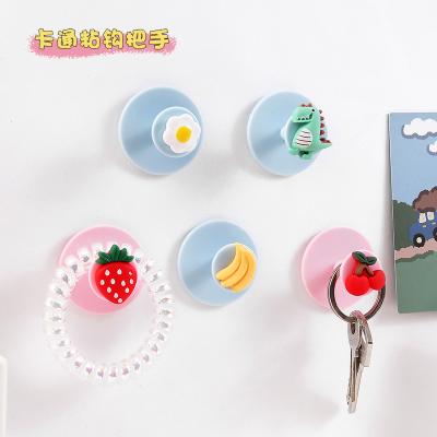 China Viable Cute Cartoon Fruit Avocado Strawberry Carrot Door Drawer Dresser Key Hanging Adhesive Hooks for sale