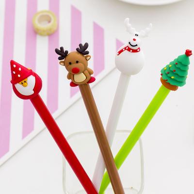 China Normal Kawaii Christmas Santa Gel Parks For Student Gift Stationery Cartoon Santa Claus Snowman Gel Ink Pen for sale