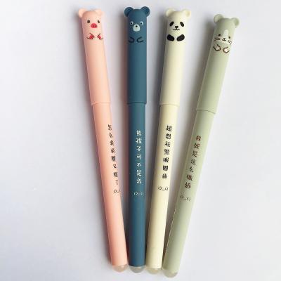 China Normal cute stationery supply erasable office school gel pen cute panda bear pig panda pens for sale