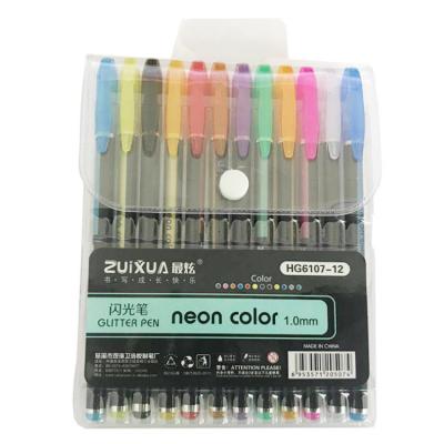 China Normal 12PCS 16PCS 24PCS Colored Neon Pastel Plastic Ink Gel Pen Set For Office School Art Drawing for sale