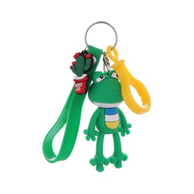 China Cute Cartoon Frog Kawaii Promotion Gift Anime Key Chain Women Bag Pendant Key Chain for sale