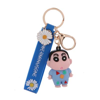 China Shin-Chan Keychain Cute Cartoon Childhood Soft Rubber Anime Promotion Gift Pencil Keychain Women Men Key Chain Gifts for sale