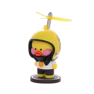 China Cartoon Car Duck With Broken Helmet Wind Motor Helmet Riding Cycling Duck Car Accessories Interior Yellow for sale