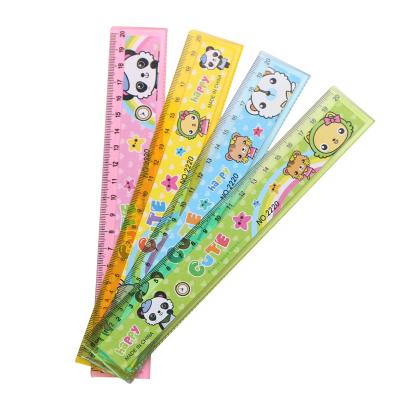 China Measuring Tools Educate Cute Children Plastic Student Stationery Supplies Cartoon 20cm Straight Ruler With Waves for sale