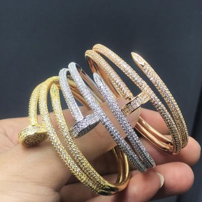 China CLASSIC Luxury Designer Statement Jewelry 18K Gold Plated Multilayer Bling Crystal Iced Out Cubic Zirconia Stud Bracelets For Women for sale