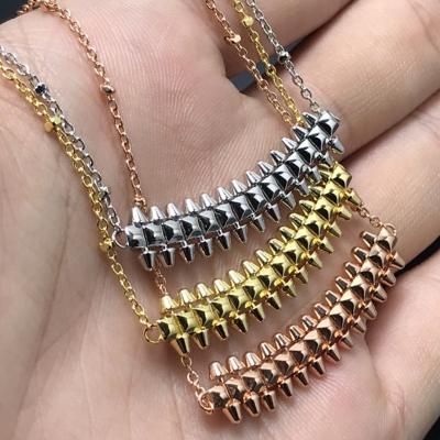 China Europe and America hot sale designer jewelry bullet pendant stainless steel waterproof 18k gold plated necklace for women for sale