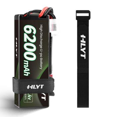 China High Quality Battery 14.8V 6200mah 80C Connector Lipo Car HLYT 4S RC Hard Case Battery For Electric Car for sale