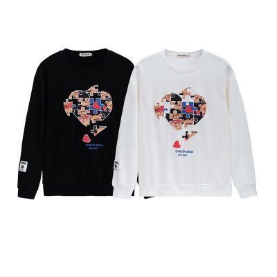 China High quality sweatshirt men sweatshirt new love puzzle pattern unisex causal streetwear pullover custom made anti-shrink sweatshirt for sale