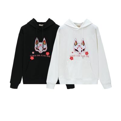 China New Design Anti-wrinkle Mens Sweatshirts Fox Knit Pattern Plus Size Unisex Hoodies Hip Hop Streetwear Custom Pullover for sale