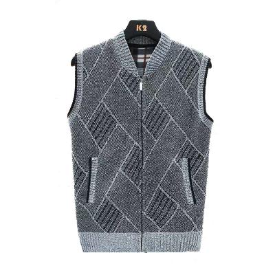 China High Quality Custom Wholesale Anti-Wrinkle Zipper Sweater Vest Men's Woolen Sweater Vests for sale