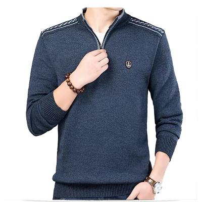 China New Men's Crew Neck Sweater Anti-Wrinkle Top Zipper Sweater Casual Pullover Knitwear For Winter for sale