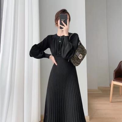 China HC Anti-static Autumn Mid Length Above Knee Knit Women's Sweater Dress Slim Causal Women Dress Fashion Women Dress for sale