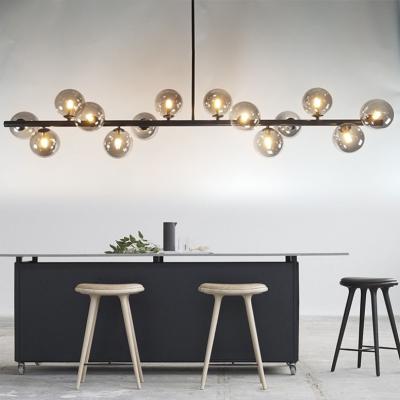 China Modern Industrial Style Style Ball In Gray Glass Ball Smoke Glass Ball Smoke G9LED Light Source Living Room Lamp Restaurant Chandelier Hotel Hotel Art Glass Cha for sale