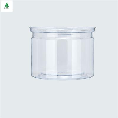 China 270ml PET Food Grade Clear Plastic Bottle Empty Plastic Cans And Jars Cereal Food Grade Wide Mouth Round for sale