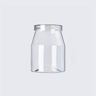 China Transparent food grade plastic candy jars food grade packaging jars with lid plastic jars for food packaging for sale