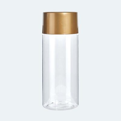 China 1100ML Food Storaging PET Jar With Lids Gold Cookie Plastic Bottles For Fried Food for sale