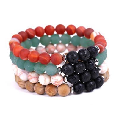 China L&N Trade Assurance 8mm High Grade 4 Natural Matte Stone Bracelets Eco-Friendly Styles for sale