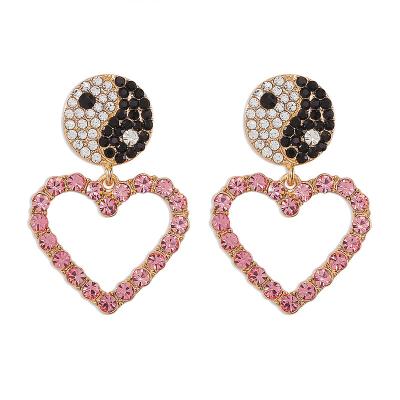 China Tai Chi multi creative heart-shaped earrings diamond style simple hollow geometric earrings temperament fashion earrings for sale