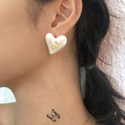 China Simple and fresh multi-style love-shaped small personality earrings small earrings style geometric earrings retro new for sale