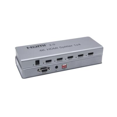 China Metal Shell 1x4 hdmi splitter manufacturer, 4 way hdmi 4k splitter for sale