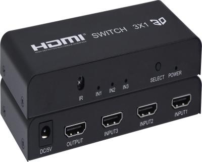 China 3 input signals switched to a wholesaler 3 in 1 hdmi switcher with ir remote 4k@60fps mini hdmi for sale