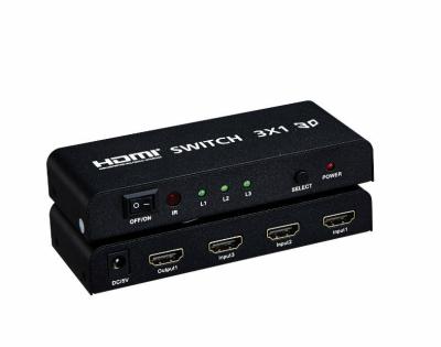 China 3 Port HDMI Audio Video Changer Mixer 3x1 HDMI Switch Support 1.4a 3D 1080P 128x53x20 (mm) for sale