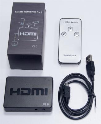 China V2.0 Hdmi Switch 3 In 1 4k@60Hz HDMI Changer 3x1 3D Support HDSW3-N2.0 for sale