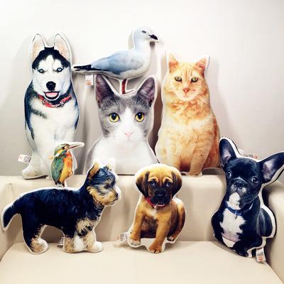 China OEM Anti-Static 1PC Anti-Static Customized Cat Dog Stuffed Cushion Pillow 3D Face Throw Pillow DIY Pet Portrait for sale