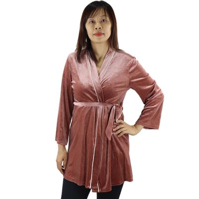 China New Fashion Comfy Women Velor Long QUICK DRY Lounge Robe QUICK DRY Bathing Sleepwear With Adjustable Strap for sale