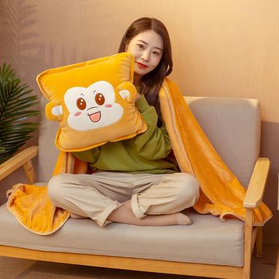 China Custom Cute Folded Boys Girls Alpaca Cuddle Folded Fluffy Air Conditioning Thicken Pillow Cover 2 in 1 for sale