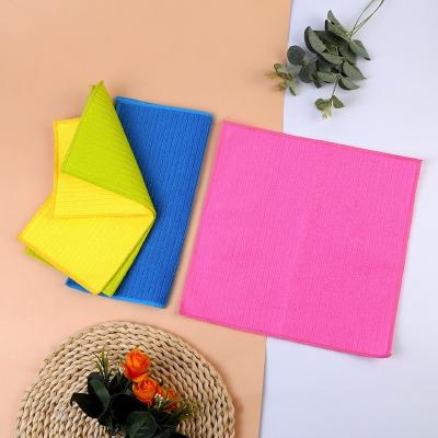 China Viable Car Wash Kitchen Towel Microfiber Cleaning Cloth Stripe Solid Color Microfiber Cloth Towels for sale